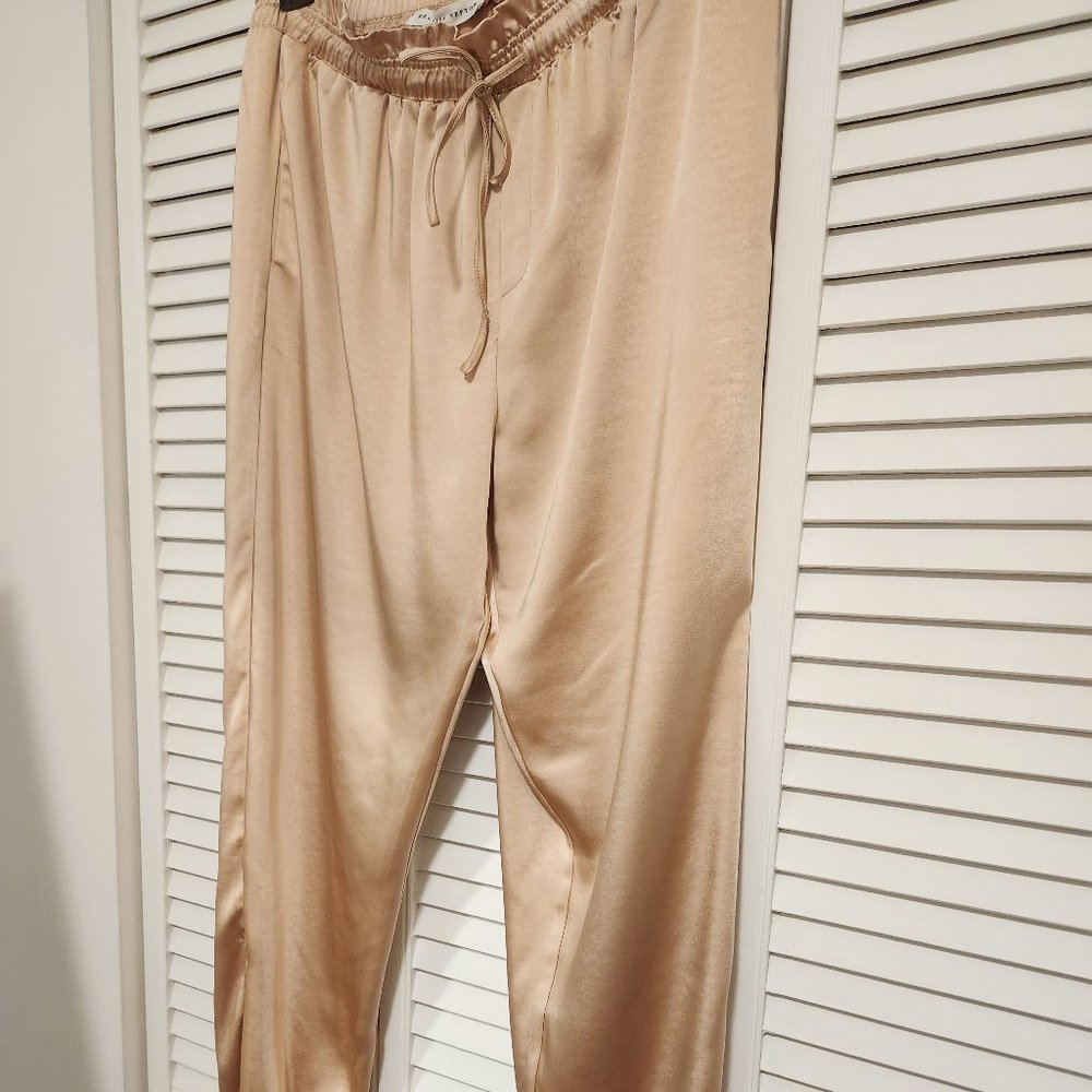 Stylish golden satin trouser